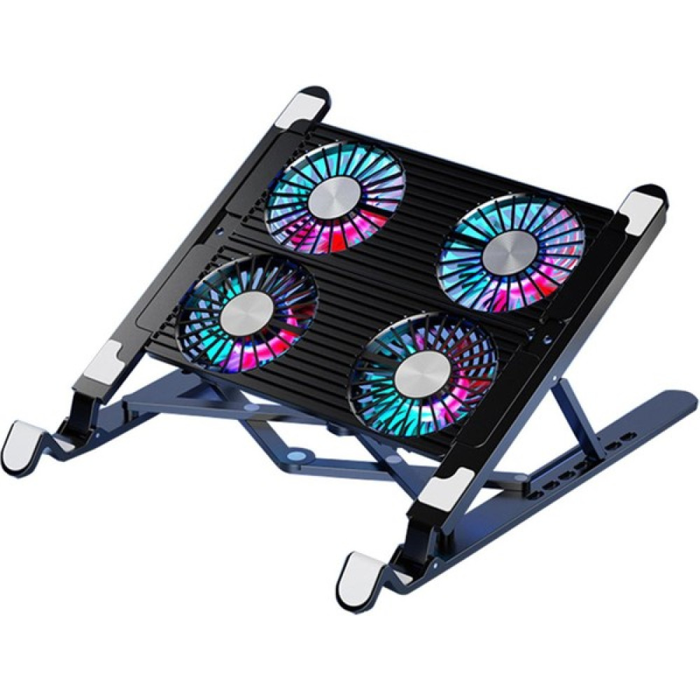 Upway Upway 3600RPM 4 Turbo Fanlı 7 Kademe Yükseklik Ayarlı LED Işıklı Soğutuculu Katlanabilir Dizüstü Laptop Standı - Siyah Oto Boyaları Fiyatı