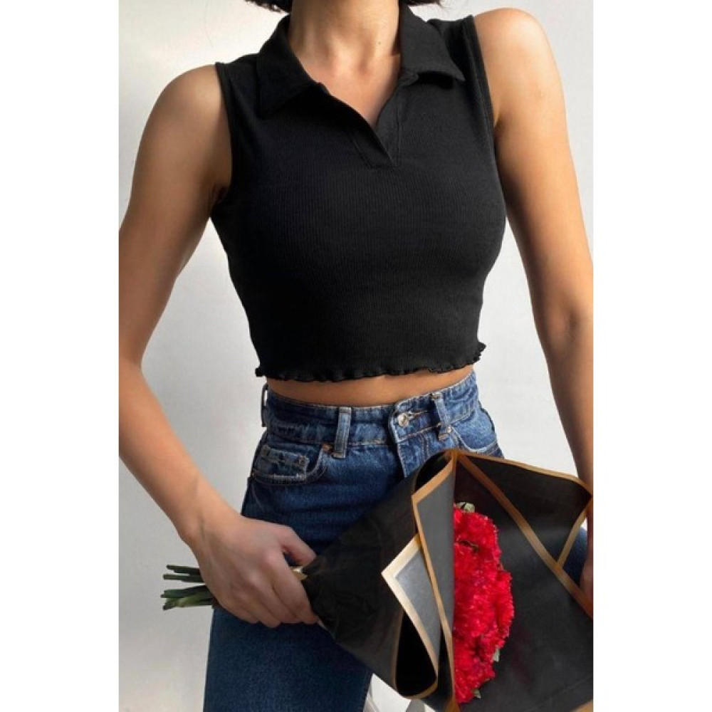 Uranusmia Polo Yaka Crop Bluz Fiyatı