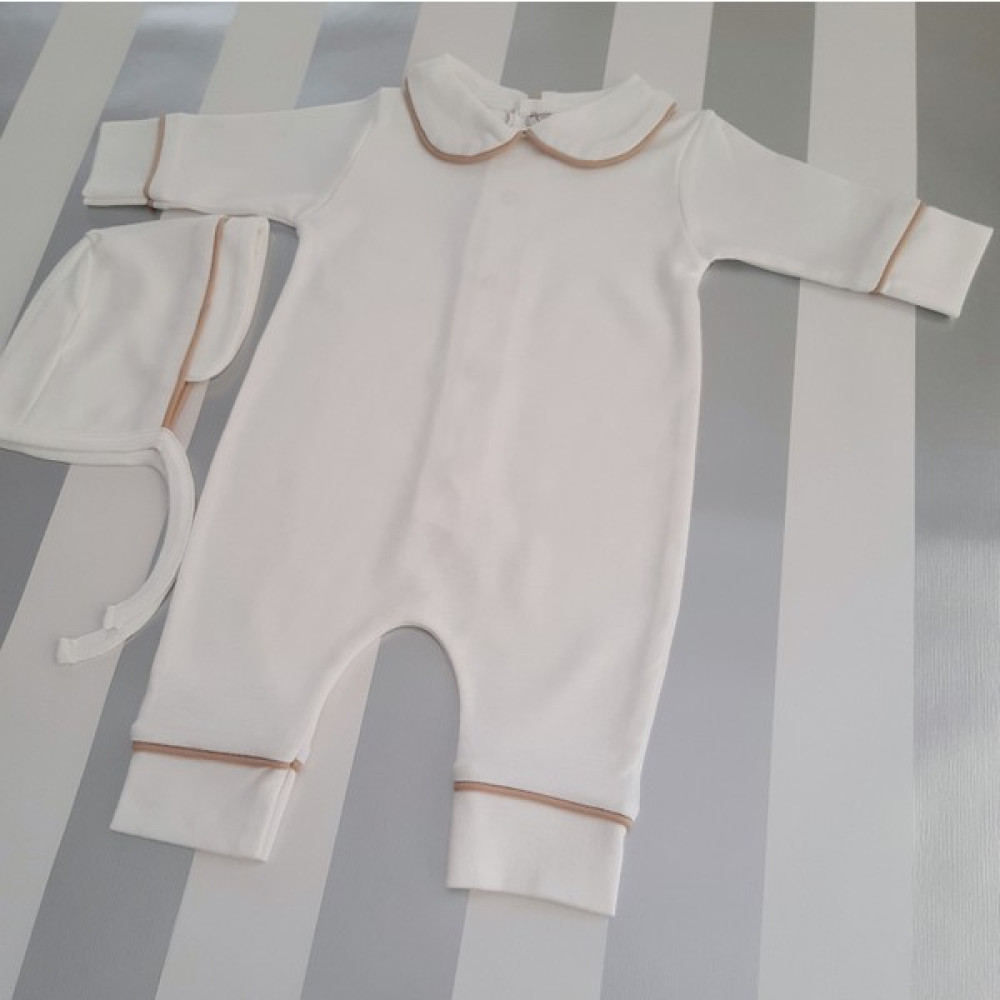 Uras Bebe Bonet Şapkalı Biyeli Yenidoğan Erkek Bebek Tulum Seti Bebek Hastane Çıkışı Fiyatı