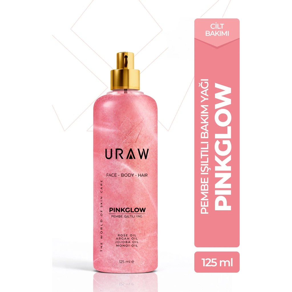 Uraw 125 ml Pembe Işıltılı Yağ Kadınlar İçin Yüz Vücut ve Saçta Bakım Yapıcı Etki Diğer Fiyatı