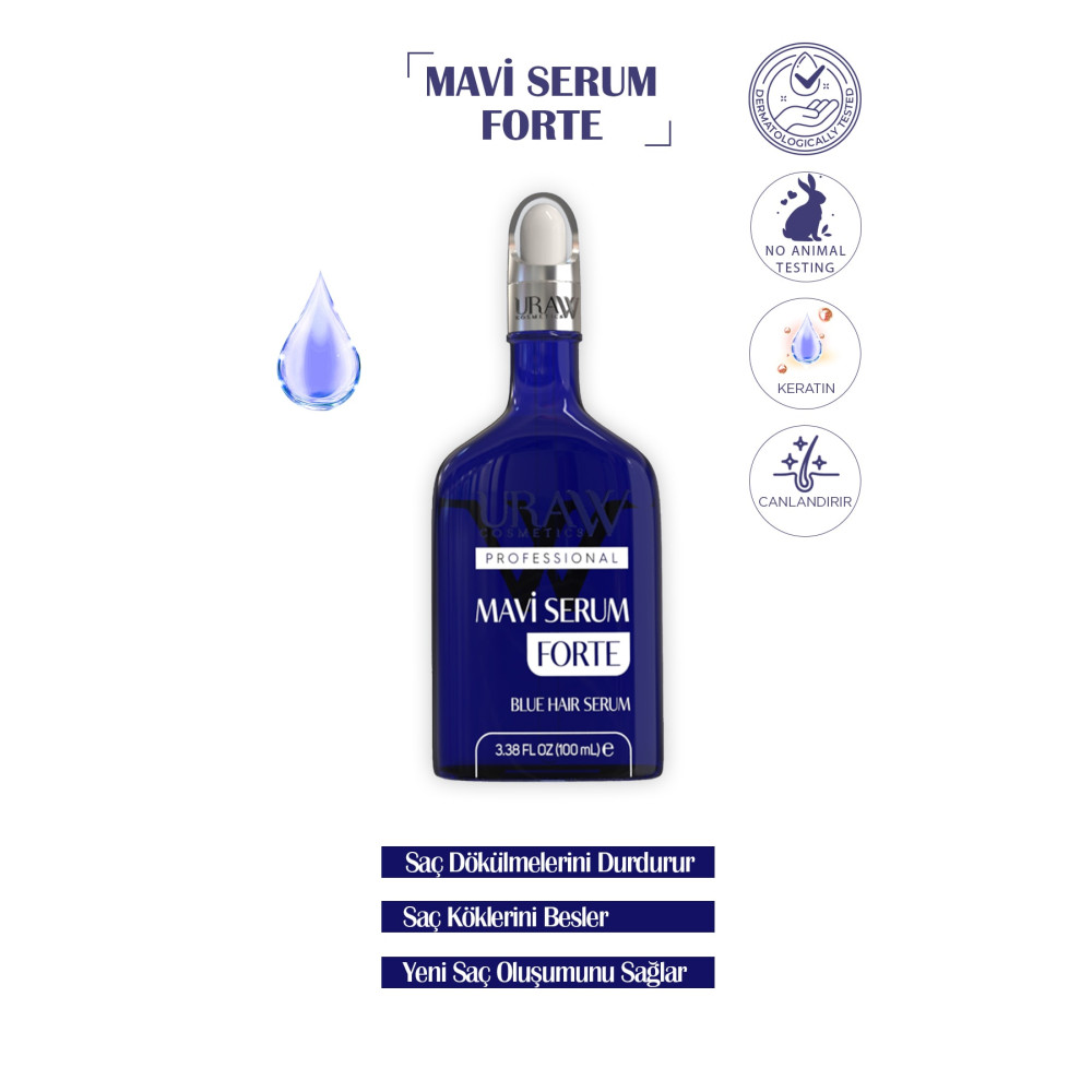 Uraw Cosmetics Mavi Serum Forte Dökülmüş Saçlara Özel Saç Çıkaran Serum (100 Ml) Saç Bakım Maskeleri & Serumlar & Spreyler Fiyatı
