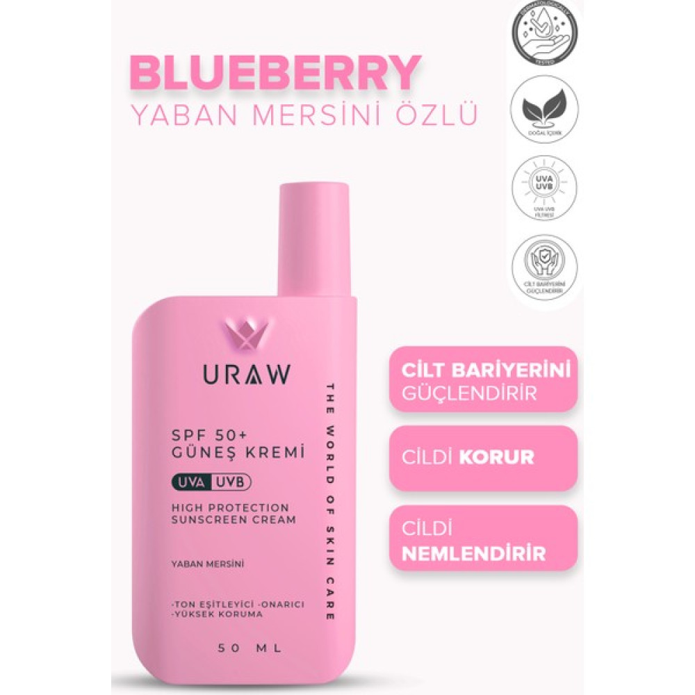 Uraw Pink Touch Blueberry Güneş Kremi 50 ml Güneş Kremleri ve Losyonları Fiyatı