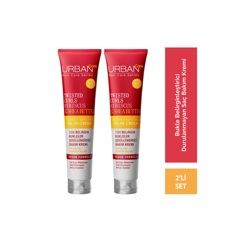 Urban Care Hibiscus & Shea Butter Kıvırcık Ve Dalgalı Saçlara Özel Durulanmayan Krem 2x175 ml - Vegan Şampuan ve Saç Kremi Fiyatı