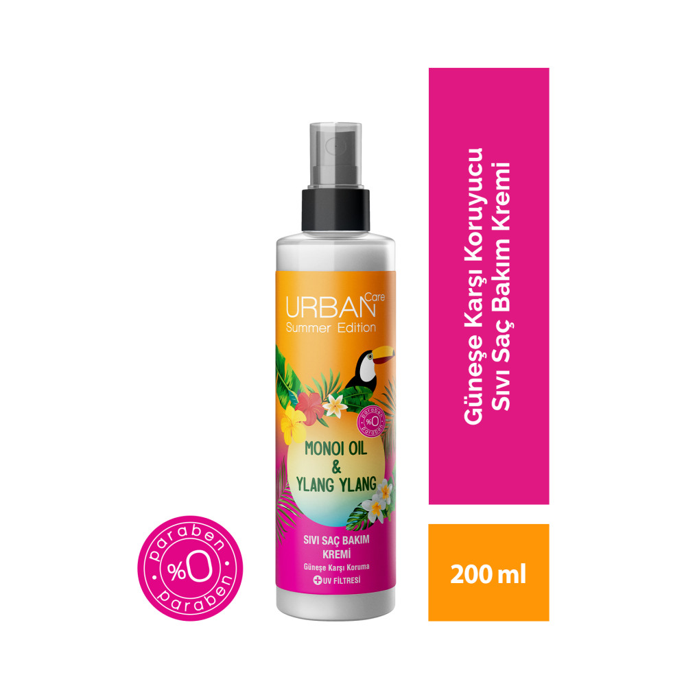 Urban Care Summer-Monoi Yağı&Ylang Ylang Güneş Koruyucu Sıvı Saç Bakım Kremi-Vegan-200ML Şampuan ve Saç Kremi Fiyatı