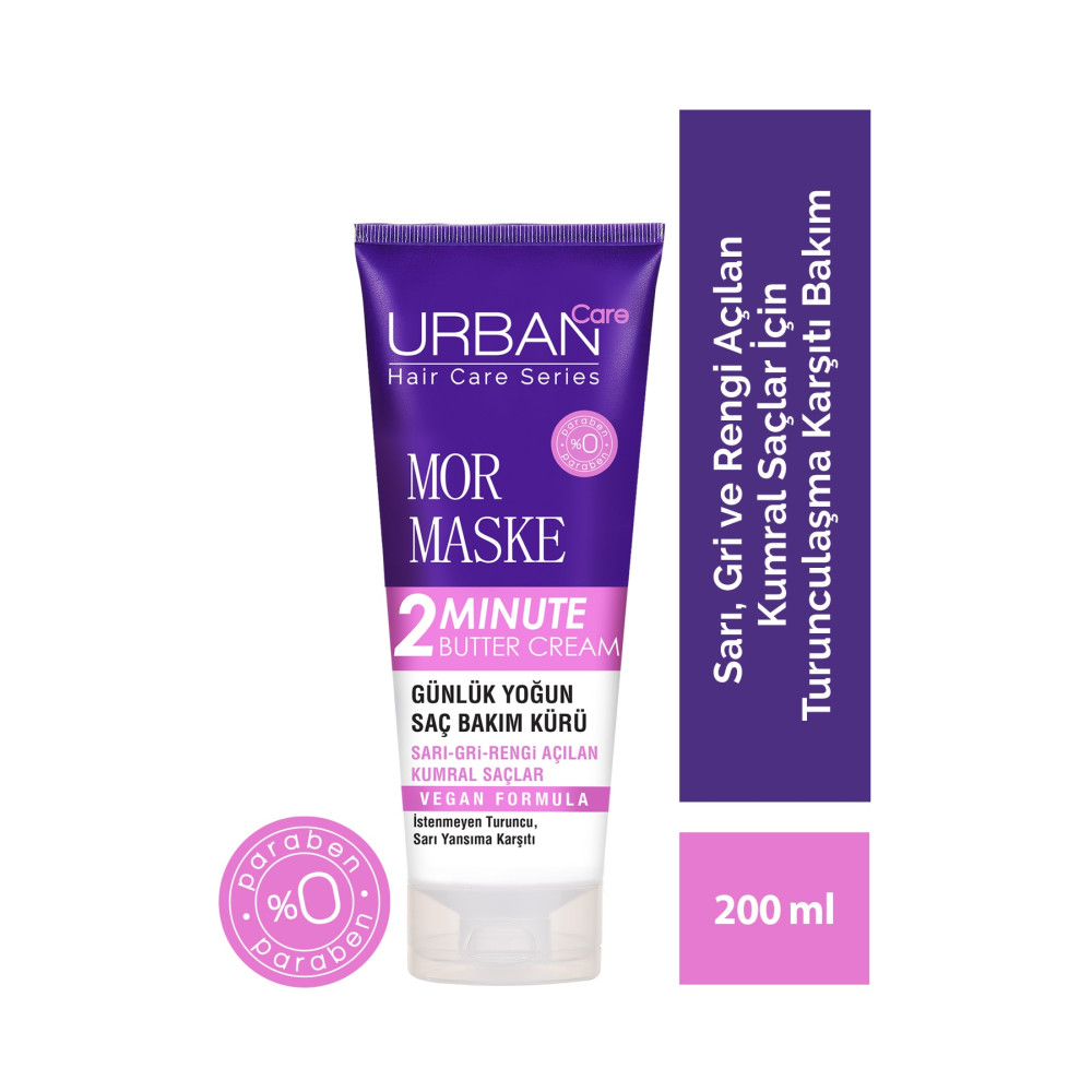 Urban Care Turunculaşma Karşıtı Mor Günlük Yoğun Saç Bakım Maskesi-200ML-Vegan Saç Bakım Maskeleri & Serumlar & Spreyler Fiyatı