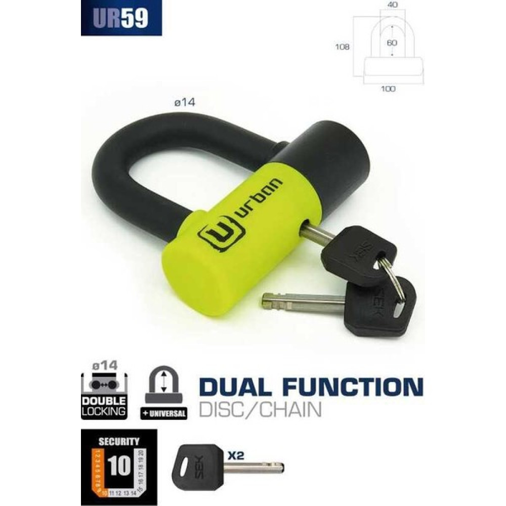 Urban Securıty UR59 U Kilit 14MM Motorsiklet Kilidi & Alarmı Fiyatı