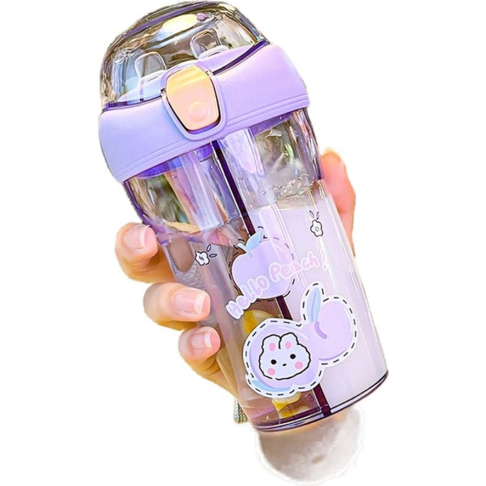 Urbhanna Matara Çift Içki Bardağı Çift Kullanımlı Yaratıcı Matara Suluk Öğrenci Su Bardağı (Yurt Dışından) - Mor - Water cup - 8.5*8.5*17.6cm Suluk Fiyatı