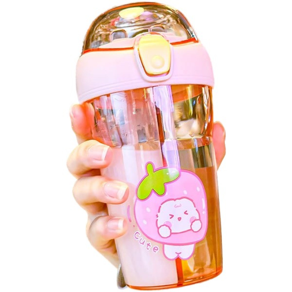 Urbhanna Matara Çift Içki Bardağı Çift Kullanımlı Yaratıcı Matara Suluk Öğrenci Su Bardağı (Yurt Dışından) - Pembe - Water cup - 8.5*8.5*17.6cm Suluk Fiyatı
