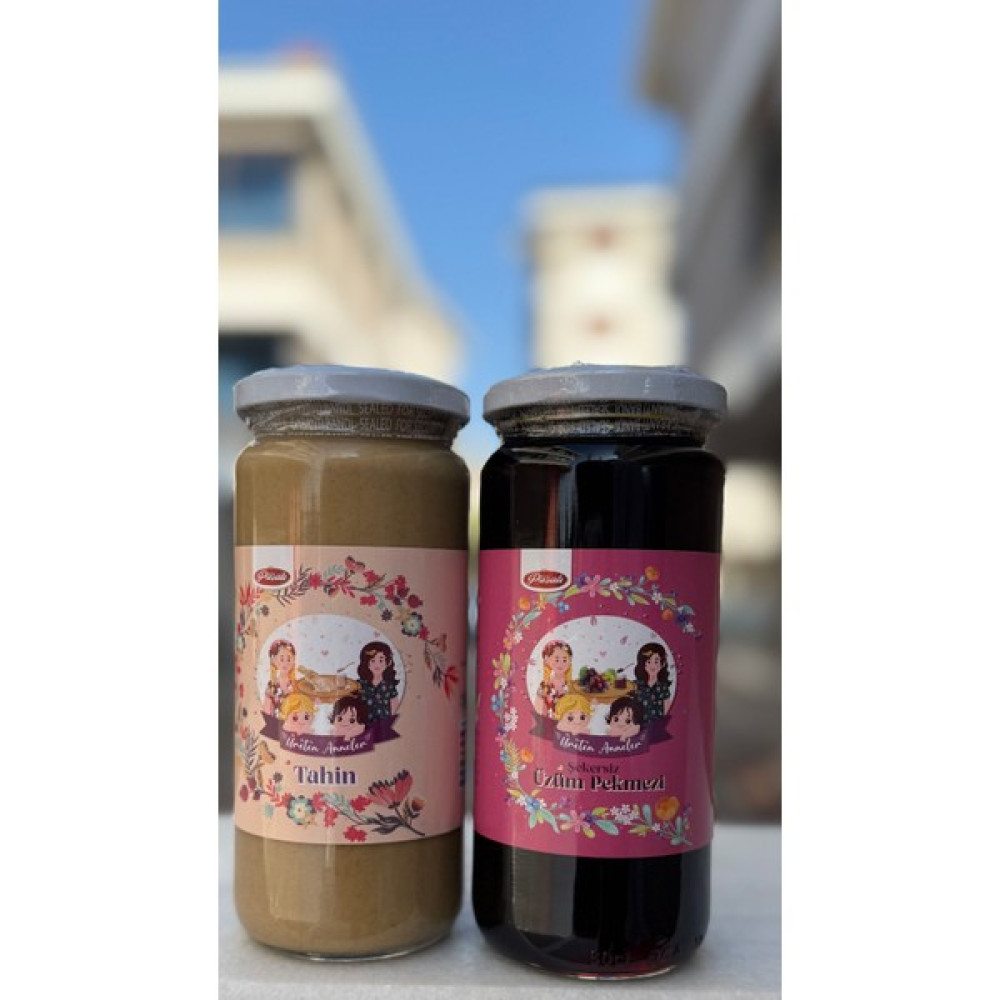 Üreten Anneler 2'Lİ 500'er ML Tek Kavrulmuş Tahin - Şekersiz Üzüm Pekmezi (PESTİSİT-SALMONELLA ANALİZLİ) - 1 kg Diğer Fiyatı