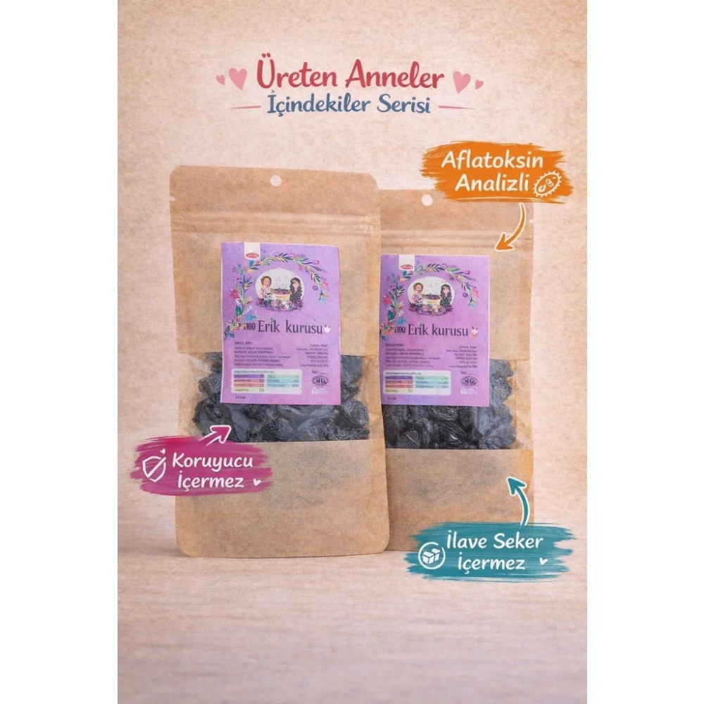 Üreten Anneler Kuru Erik 200 gr (Aflatoksin Analizli -Koruyucu İçermez ) Kuru Meyve Fiyatı