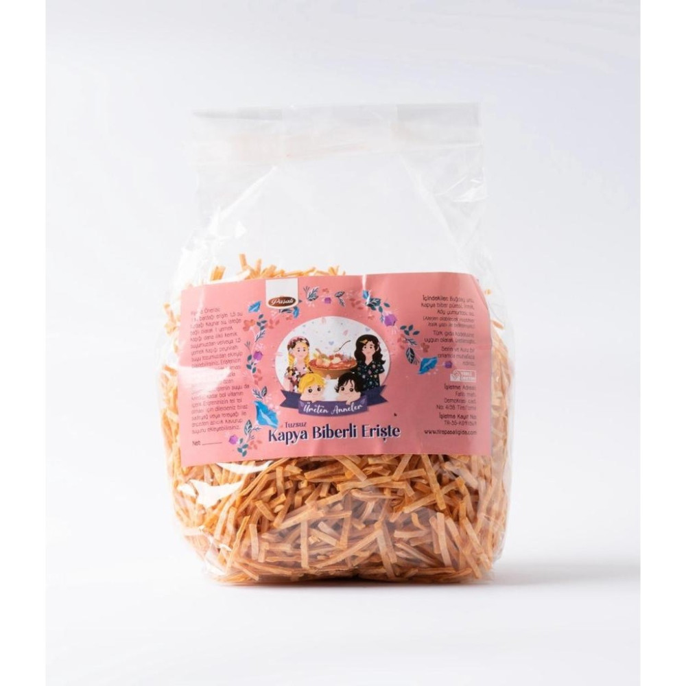 Üreten Anneler Tuzsuz Kapya Biberli Erişte 500 gr Makarnalar Fiyatı