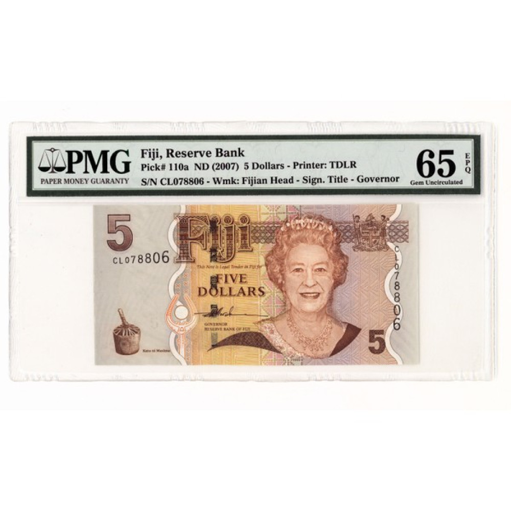 Urlanumis Fıjı 5 Dollars 2007 Pmg 65 Epq Sertifikalı Banknot Kraliçe Oto Boyaları Fiyatı