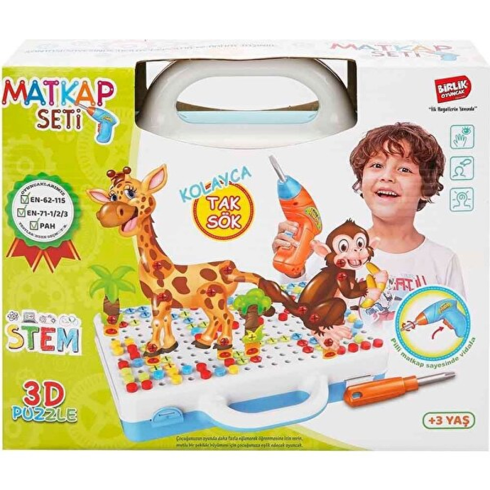 URT014-001 3D Eğitici Matkap Seti Hayvanlar Özel Fiyatlı Ürün Eğitici Oyuncak Fiyatı