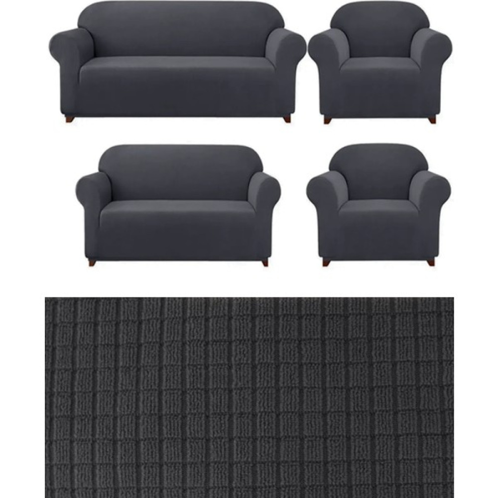 Urumçi 3+2+1+1 Likralı Koltuk Takımı Örtüsü. Lastikli, Esnek, Yıkanabilir Koltuk, Kanepe, Çekyat Kılıfı JVIE359. - 180 x 220 cm - Antrasit Koltuk & Kanepe Örtüsü Fiyatı