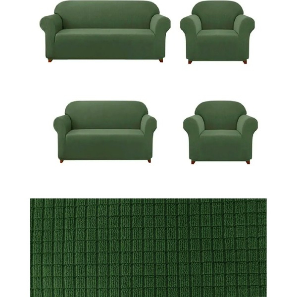 Urumçi 3+2+1+1 Likralı Koltuk Takımı Örtüsü. Lastikli, Esnek, Yıkanabilir Koltuk, Kanepe, Çekyat Kılıfı JVIE359. - 180 x 220 cm - Yeşil Koltuk & Kanepe Örtüsü Fiyatı