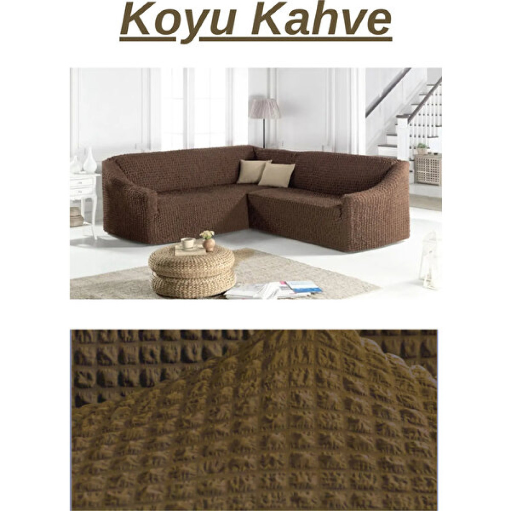 Urumçi Bürümcük Eteksiz L Köşe Koltuk Örtüsü. Esnek, Yıkanabilir L Koltuk Kılıfı. Maks. Uzunluk 350CM - 300 x 350 cm - Koyu Kahve Koltuk & Kanepe Örtüsü Fiyatı