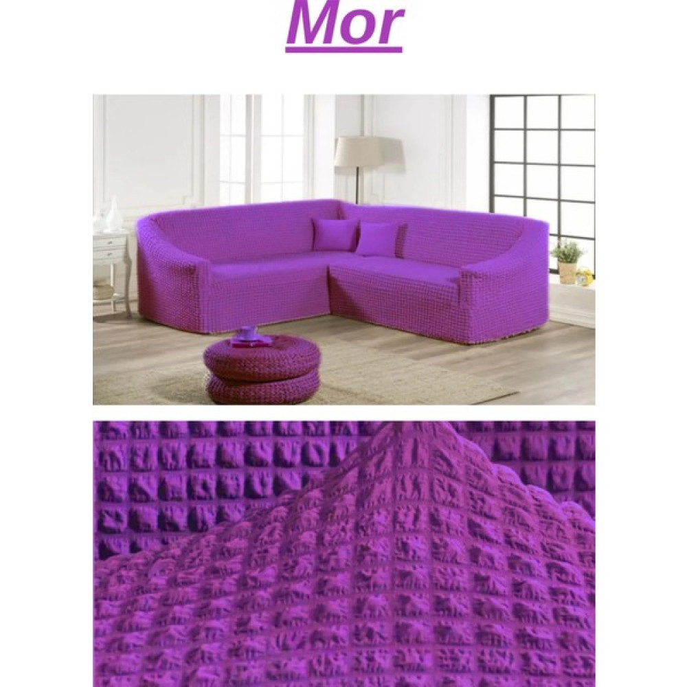 Urumçi Bürümcük Eteksiz L Köşe Koltuk Örtüsü. Esnek, Yıkanabilir L Koltuk Kılıfı. Maks. Uzunluk 350CM - 300 x 350 cm - Mor Koltuk & Kanepe Örtüsü Fiyatı