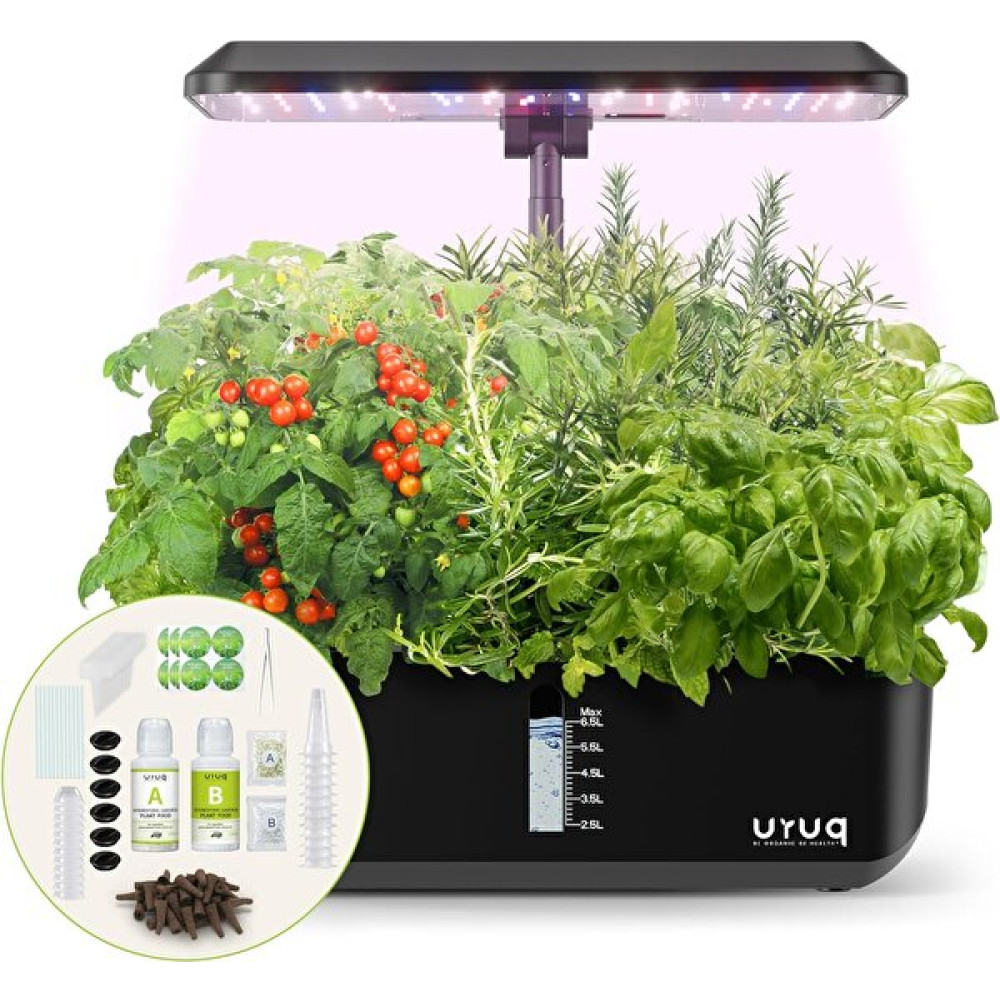 Uruq 12 Pods Siyah Topraksız Yetiştirme Sistemi Kapalı Bahçe Seti Diğer Fiyatı