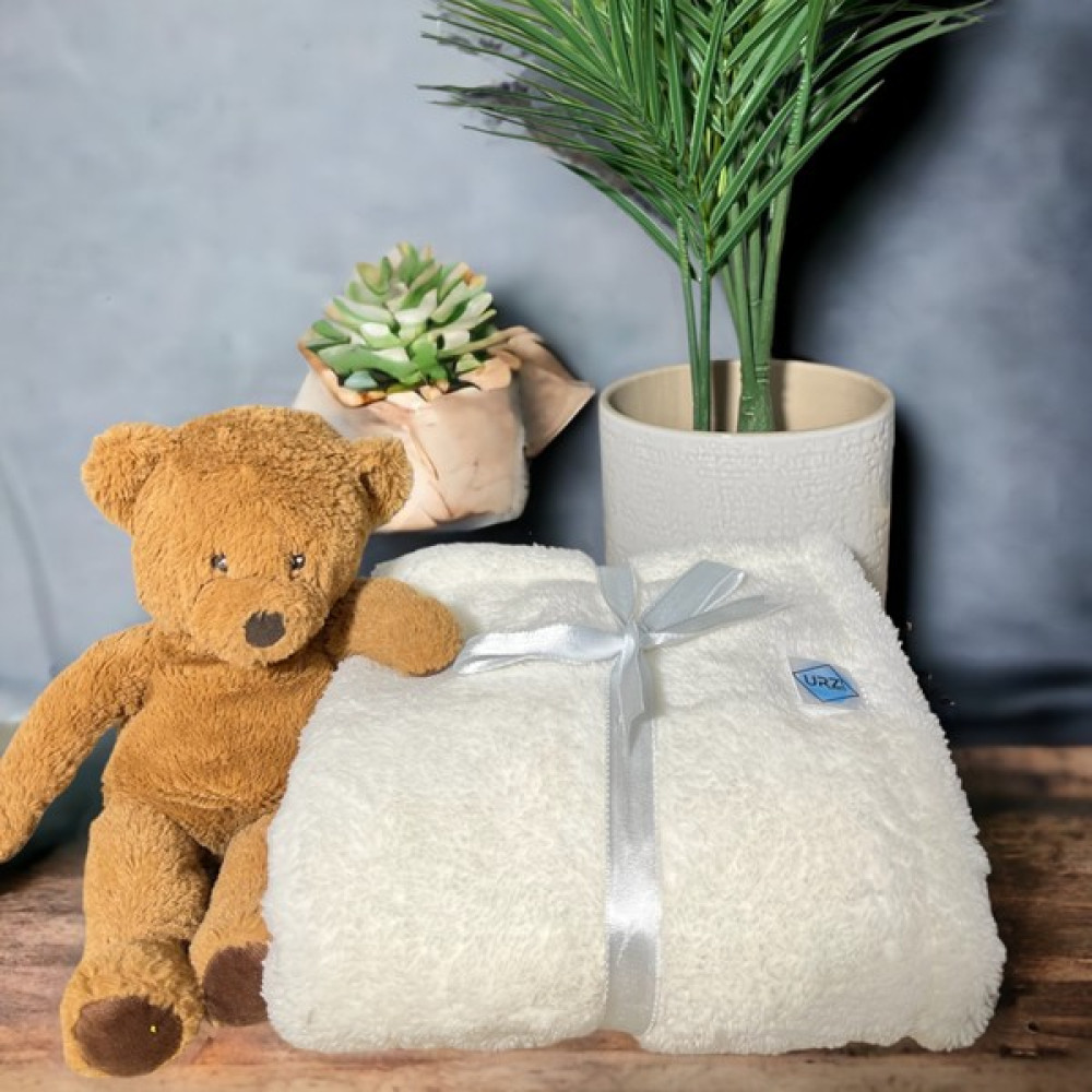Urz Store Bebek Battaniyesi Welsoft Antibakteriyel Oeko-Tex Sertifikalı 110X90 cm - Ekru Bebek Battaniyesi Fiyatı