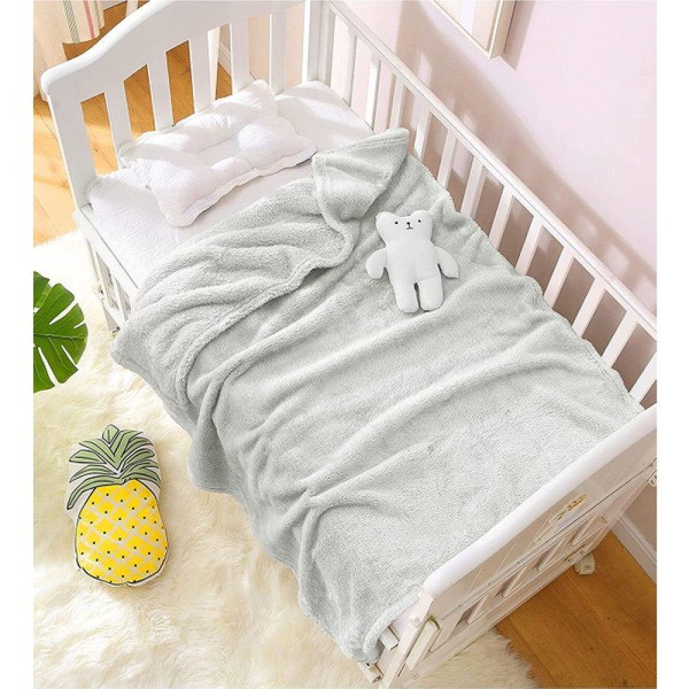 Urz Store Peluş Bebek Battaniyesi Yenidoğan Welsoft Bebek Arabası Beşik Puset Kundak Battaniye 120X100 cm - Gri Bebek Battaniyesi Fiyatı