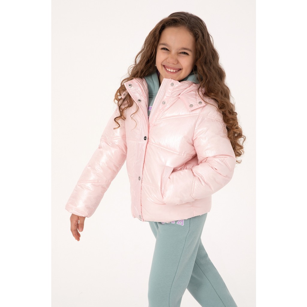 U.S. Polo Assn. Kız Çocuk Açık Pembe Kapüşonlu Mont 50313056-VR078 Kız Çocuk Mont Fiyatı