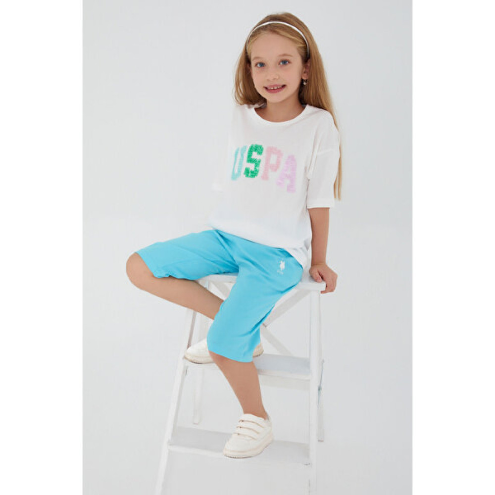 U.s. Polo Assn Round Font Color Beyaz Kız Çocuk Kapri Takım Kız Çocuk Capri / Kapri Fiyatı