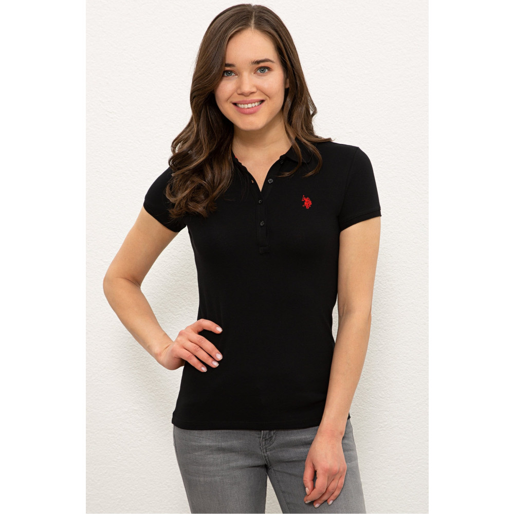 U.S. Polo Assn. Sıyah Kadın T-Shirt M Beden Bayan T-shirt Fiyatı