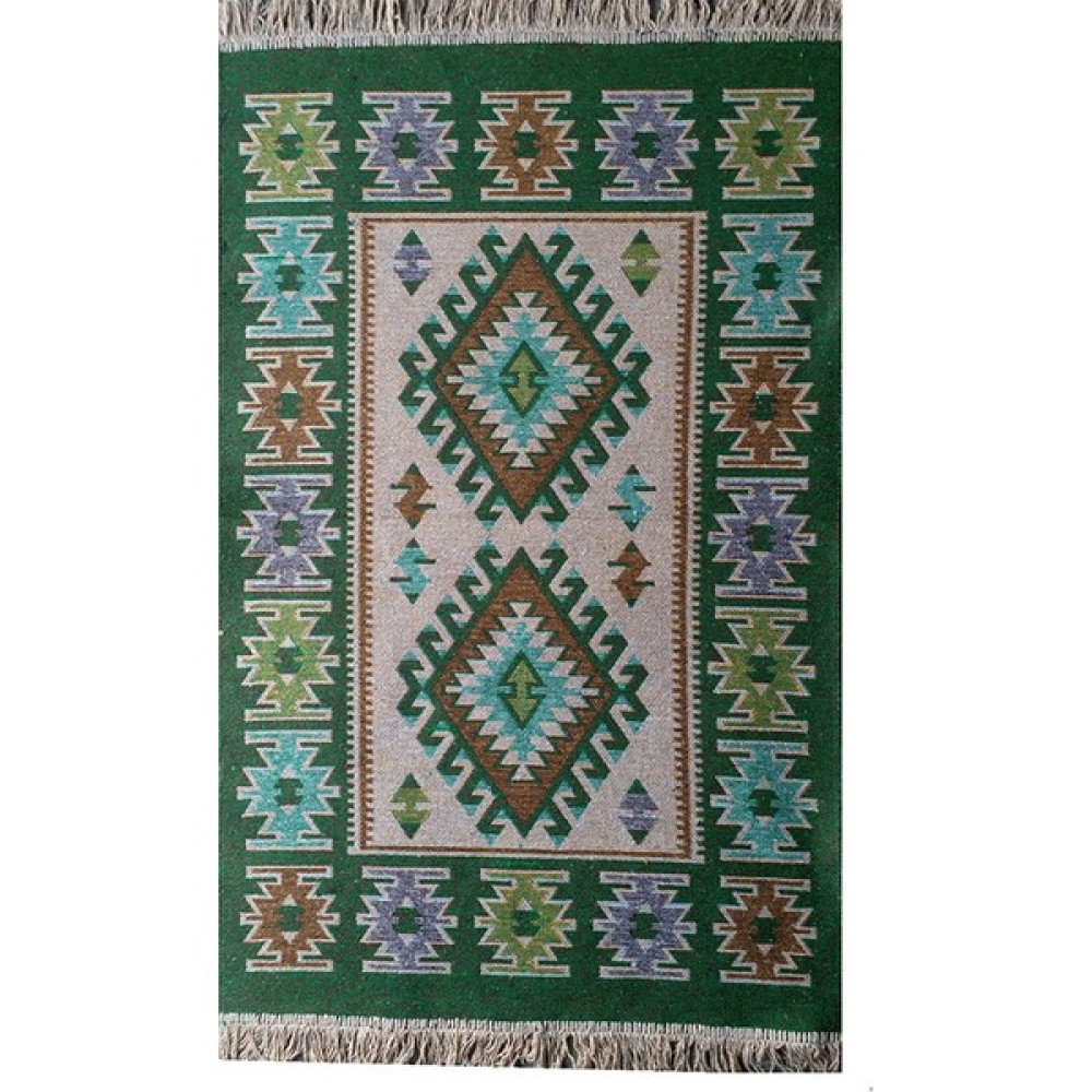Uşak Kilimi - Yeşil Renk Çift Taraflı Antik Tarz Eşme Desen Kilim Yolluk Lidya Tekstil 80 x 150 cm Kilim Fiyatı
