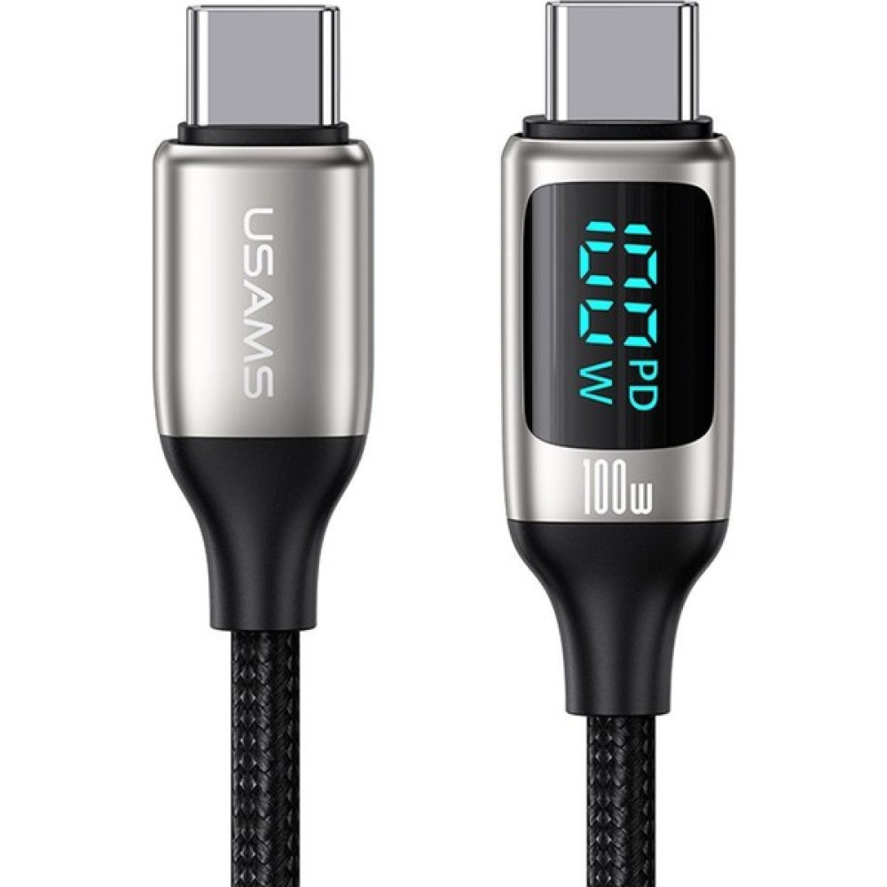 Usams US-SJ546 Dijital Göstergeli Çipli, Örgülü, 1.2m Pd 100W Type-C Hızlı Şarj ve Data Kablosu Cep Telefonu Şarj Cihazı Fiyatı