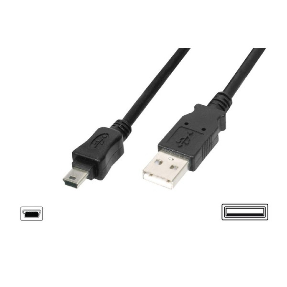 Usb 2.0 Bağlantı Kablosu, Usb A Erkek - Usb Mini B (5 Pin) Erkek, 1.80 Metre, Awg 28, Usb 2.0 Uyumlu, Ul, Siyah Renk Seri & Paralel Kablo Fiyatı