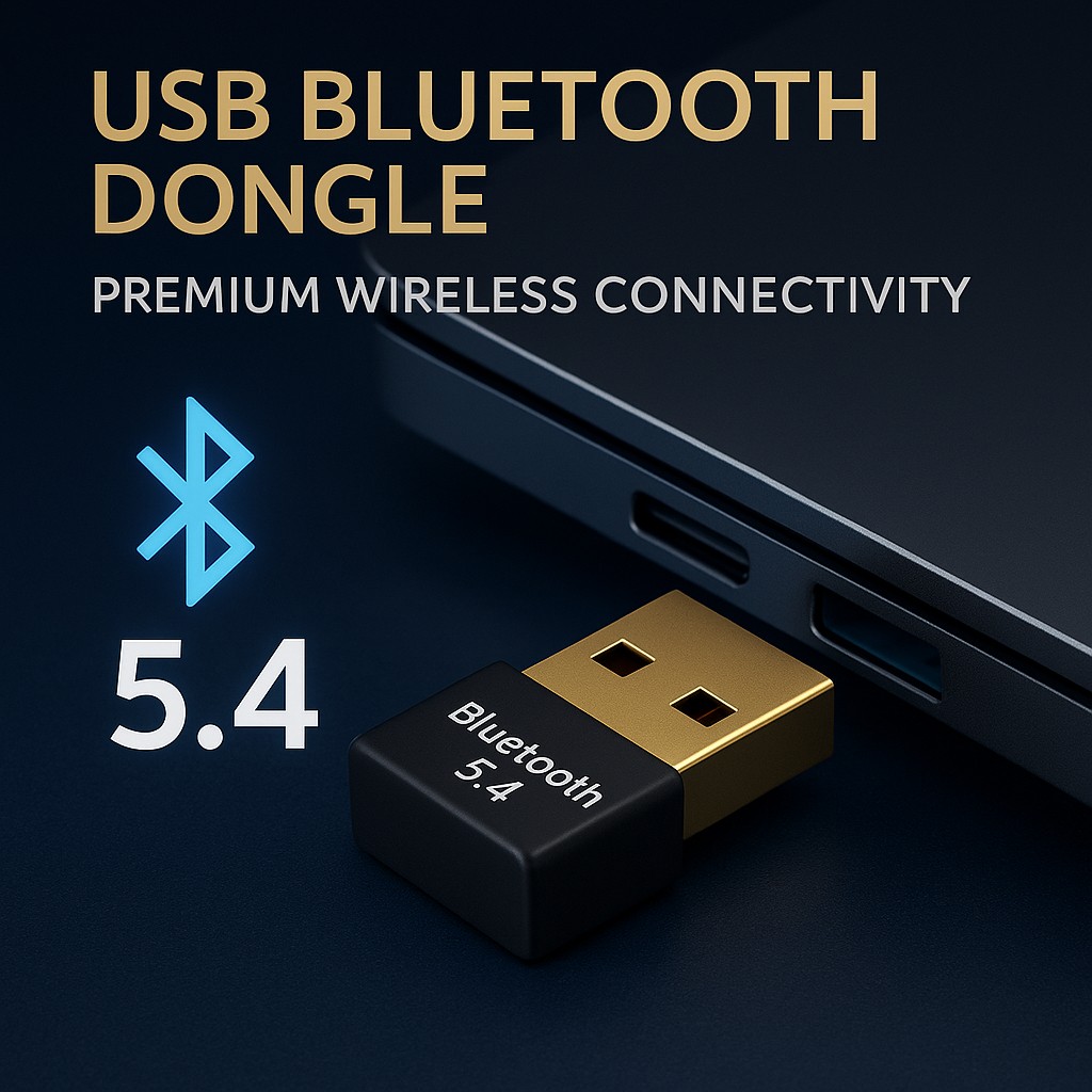 USB Bluetooth Dongle Pc Laptop Kablosuz Bluetooth 5.4 Adaptör V5.4 Bluetooth Aparatı - Siyah Laptop Adaptör Fiyatı