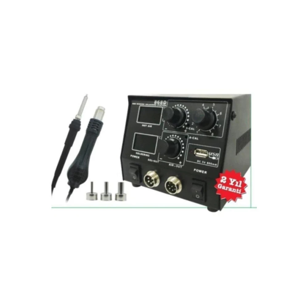 Usb Giris Cift Led Ekran Uflemeli Havya Seti 2 Yil Garanti 868D Lehim & Havya Fiyatı