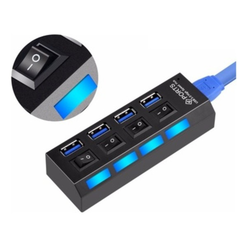 USB Hub 4 Port USB 3.0 Çoğaltıcı Hub Aç/kapat Anahtarlı - Siyah Tablet Pc Aksesuarları Fiyatı