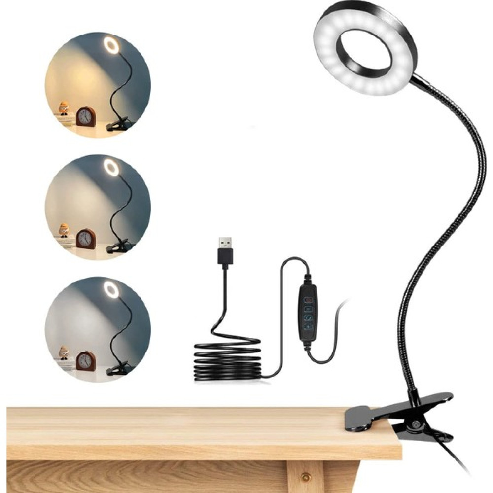 USB LED Kelepçeli Okuma Lambası - 40 LED - 3 Aydınlatma Modu - Siyah (Yurt Dışından) - Beyaz Gece Lambası Fiyatı