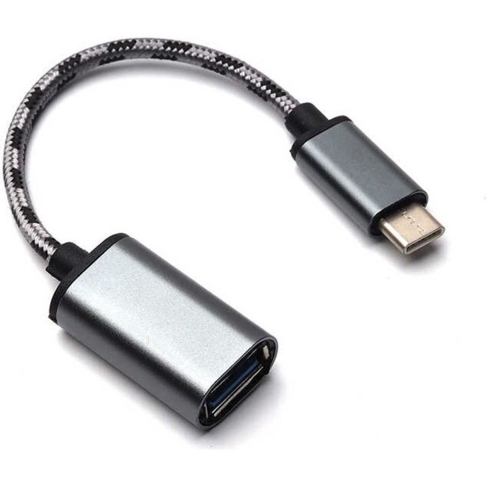 USB Type-C Otg Çevirici Adaptör Metal Kablolu Macbook Xiaomi Samsung Huawei Dönüştürücü - Koyu Gri Bilgisayar Çevirici ve Adaptörü Fiyatı