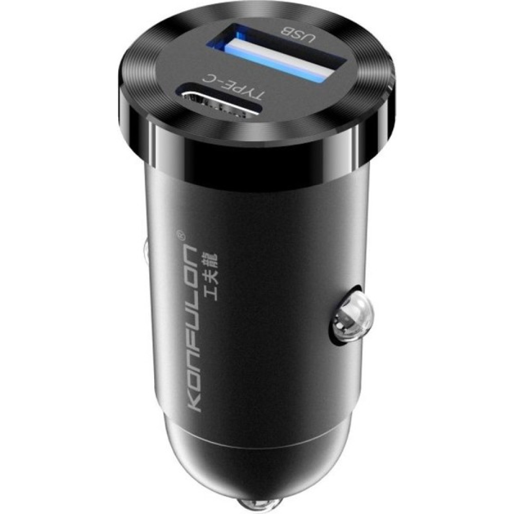 USB Type-C Pd 12WOLT Çift Portlu Araç Içi Mini Hızlı Şarj Cihazı Ufak Yeni Nesil Güçlendirilmiş Car Charge Üniversal Şarj Adaptörü - Siyah Cep Telefonu Araç Kiti Fiyatı