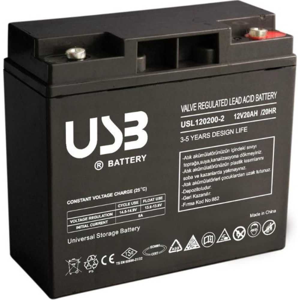 USB USL1200200-2 12V 20AH Kuru Tip Akü Akü Fiyatı