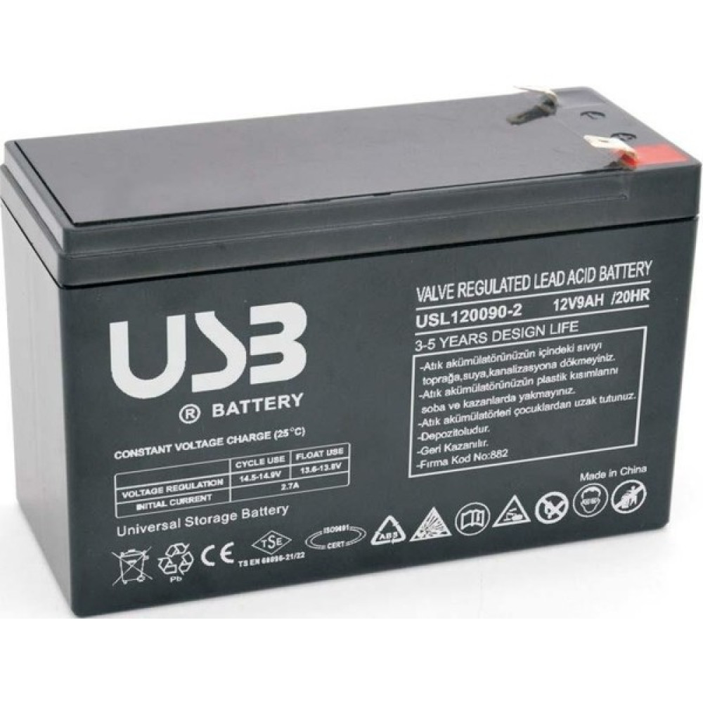 USB USL120090-2 12V 9AH Kuru Tip Akü Akü Fiyatı