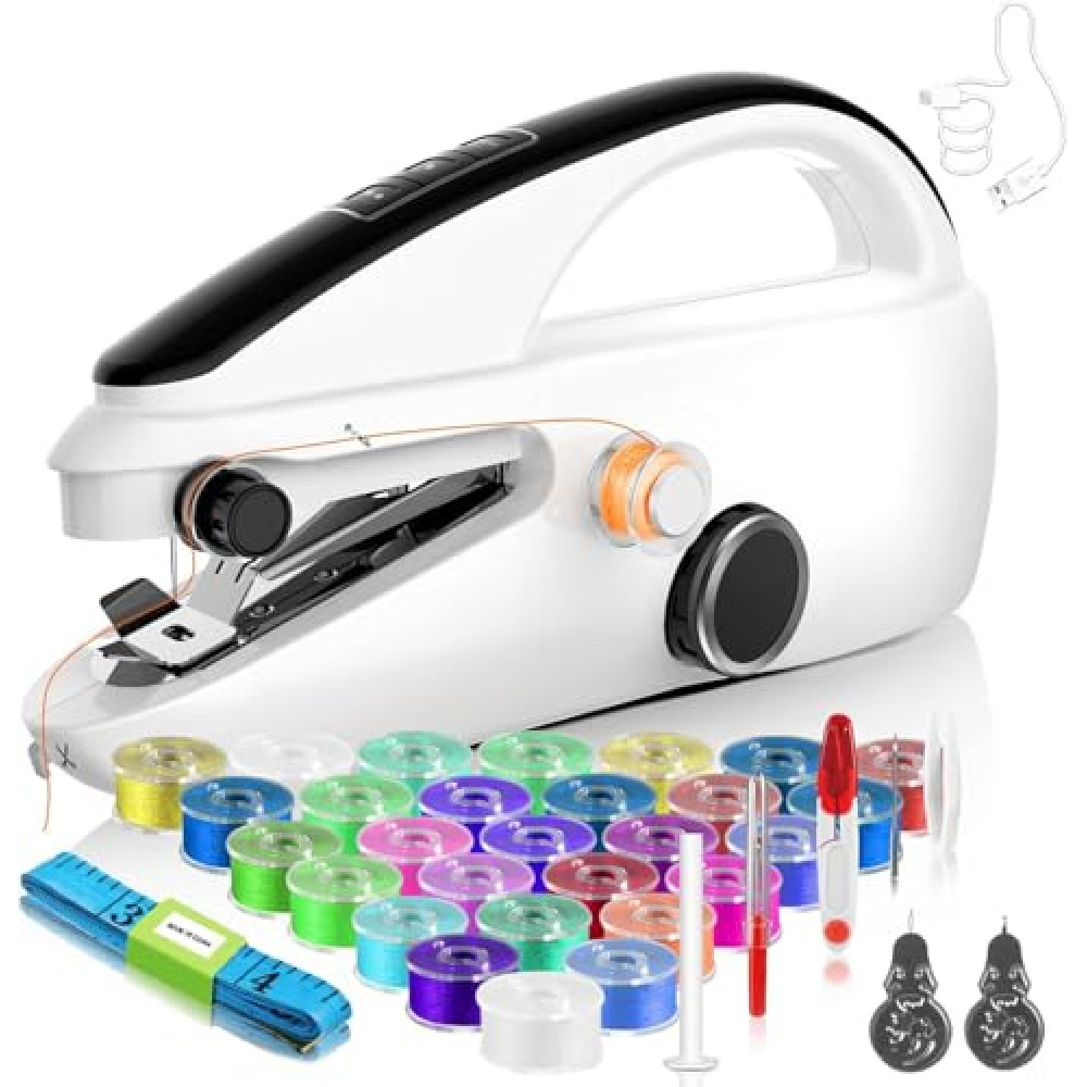 User-Friendly Cordless Handheld Sewing Machine for Beginners, Compact Mini Sewing Machine with Complete Accessories Kit, Portable Sewing Machines Are A Must-Have for Home DIY