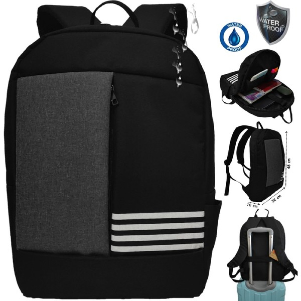 U.S.F Notebook Bilgisayar 17'' Ped Korumalı Laptop Sırt Çantası Su ve Sıvı Geçirmez Kumaş - Gri - Siyah Dizüstü Bilgisayar Aksesuarları Fiyatı