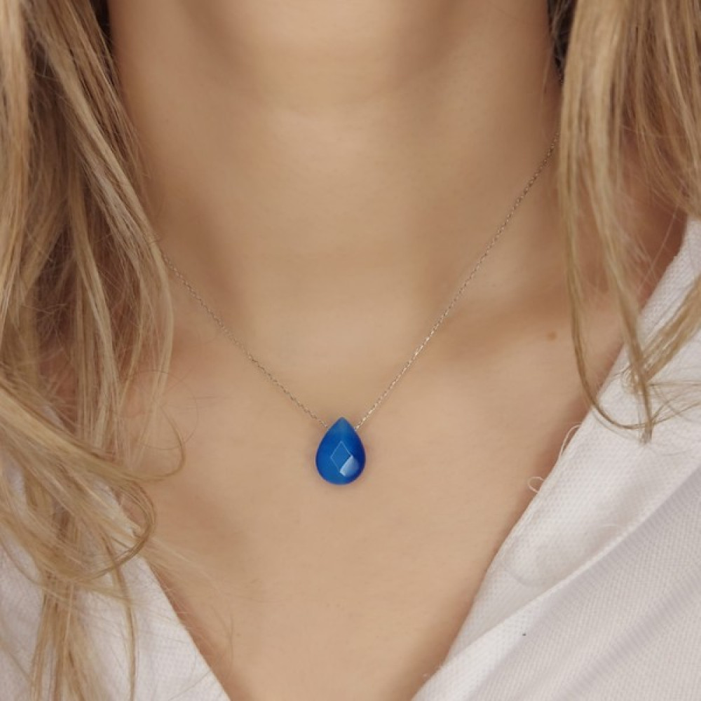 Usho Jewelry 925 Ayar Gümüş Arizona Turkuazı Doğal Taş Kolye Gümüş Kolye Fiyatı