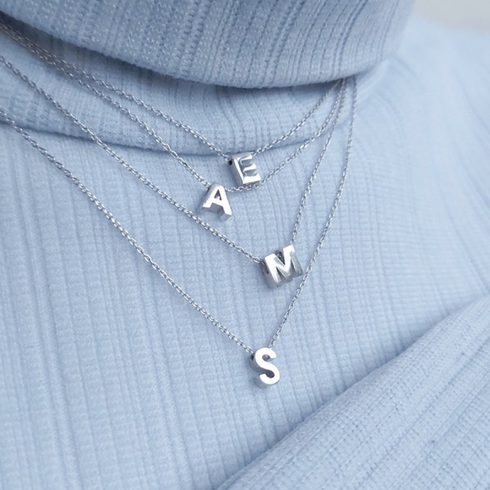 Usho Jewelry 925 Ayar Gümüş Harf Kolye - U - Silver - 40+5 cm Gümüş Kolye Fiyatı