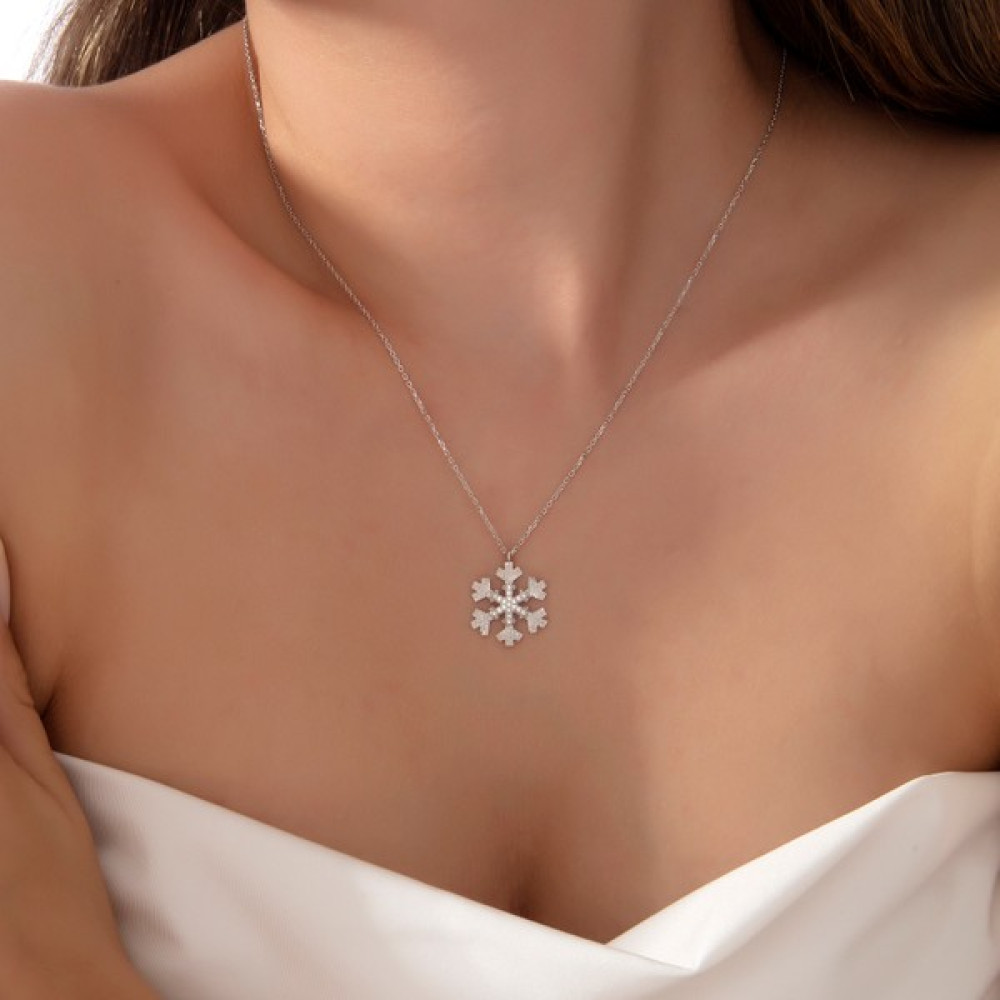 Usho Jewelry 925 Ayar Gümüş Kar Tanesi Kolye Gümüş Kolye Fiyatı