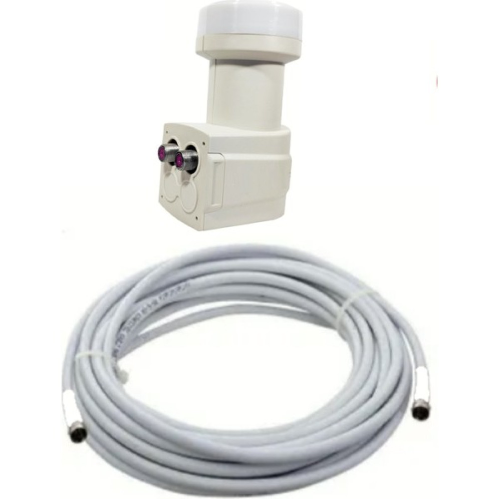Usin 20 Metre Uydu Kablosu + Ikili Çıkış Çanak Uydu 4K Full Hd 3D Lnb + F Konnektör (2 Li Twin Lnb) LNB ler Fiyatı