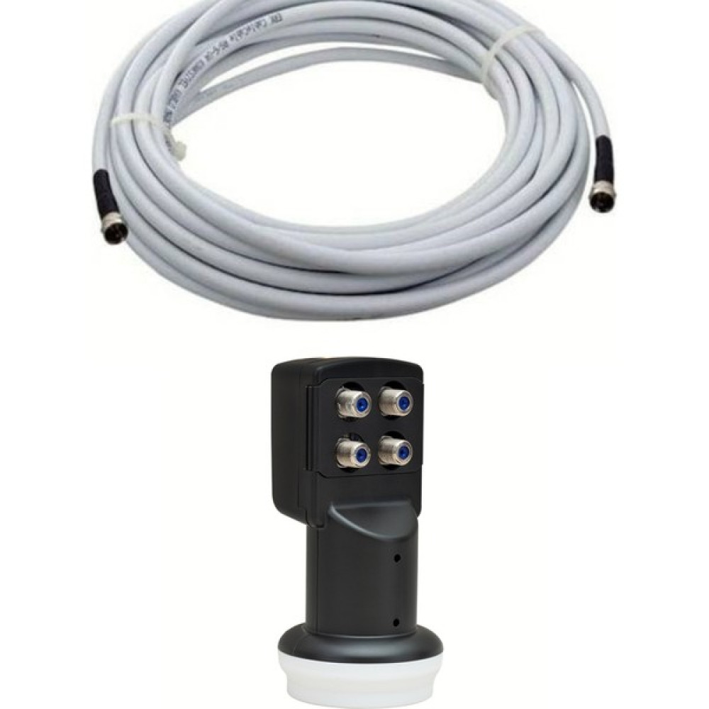 Usin 30 Metre Uydu Kablosu + Dörtlü Çıkış Çanak Uydu 4K Full Hd 3D Lnb + F Konnektör (4 Lü Quad Lnb) LNB ler Fiyatı