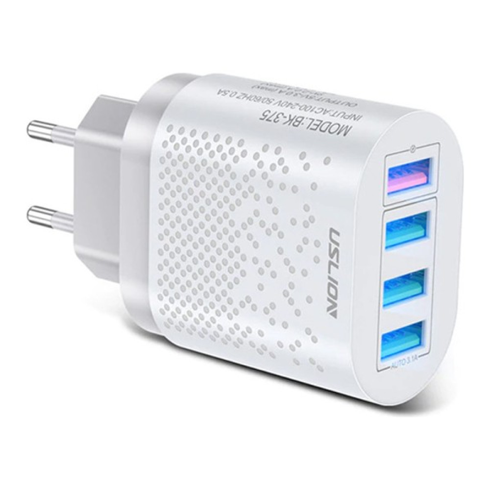 Uslion 4 Port 48W Qc 3.0 Hızlı Şarj USB Şarj Başlık Adaptör - Beyaz Cep Telefonu Şarj Cihazı Fiyatı