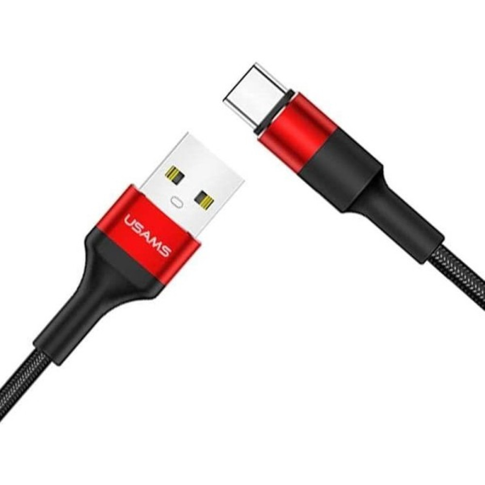 Uslion Usams 120CM 2.0A USB To Type-C Örgü Kaplama Şarj ve Data Kablosu - Kırmızı Oto Boyaları Fiyatı