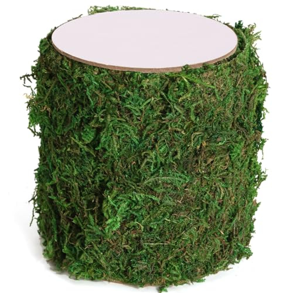USMOLA Moss Roll, Dried Moss for Crafts, Moss Table Runner for Fairy Gardens, Wedding Woodland Decor, Preserved Moss Mat for Table Decoration (4" W x 48" L)