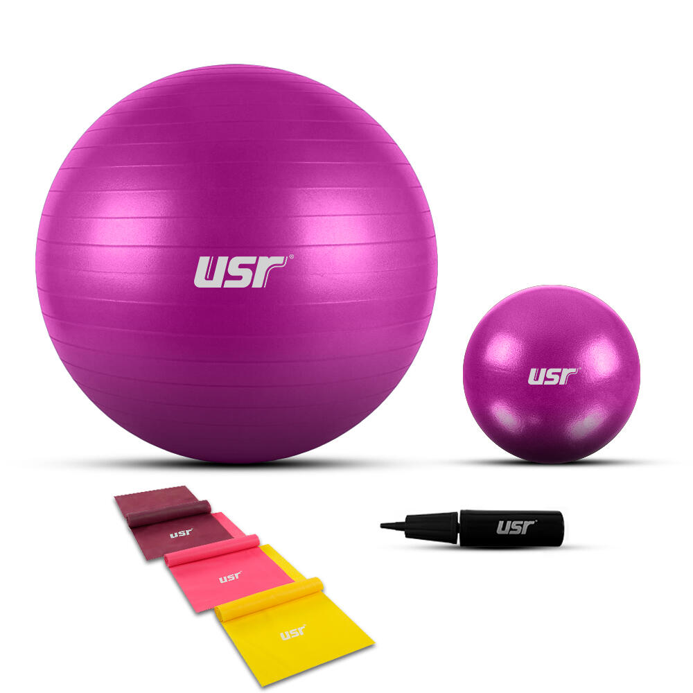 USR 25652BL 25+65 Cm Pilates Topu + Pompası + 3 Lastik Pilates Topu Fiyatı