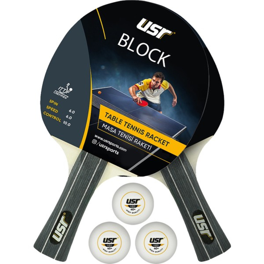 USR Block-RB Masa Tenisi 2 Raket + 3 Top Set Tenis & Badminton Fiyatı